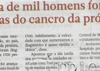 Acima de mil homens foram vítimas do cancro da próstata – 17 de Novembro de 2022 (Jornal Notícias)