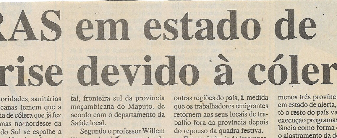 RAS em estado de crise devido à cólera – 04 de Janeiro de 2001 (Jornal Notícias)