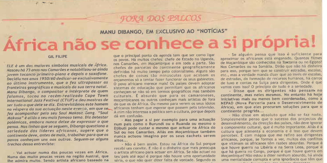 Manu Dibango: África não se conhece a si própria – 12 de Abril de 2006 (Notícias)