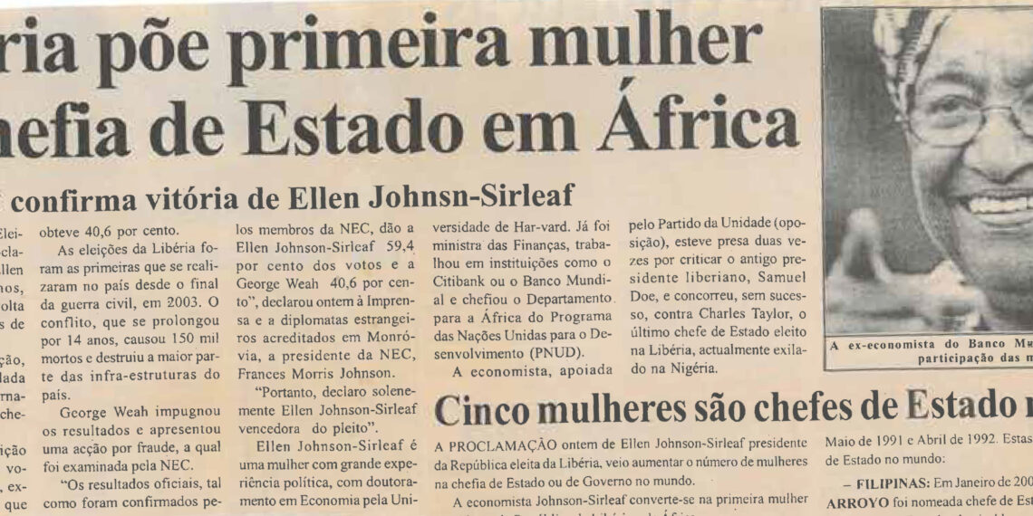 Libéria põe primeira mulher na chefia de Estado em África – 24 de Novembro de 2005 (Notícias)