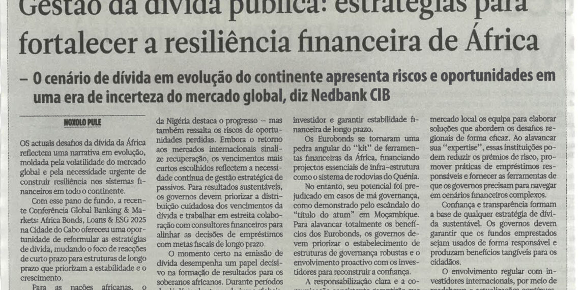 Gestão da dívida pública: estratégias para fortalecer a resiliência financeira de África – 02 de Abril de 2025 (Notícias)