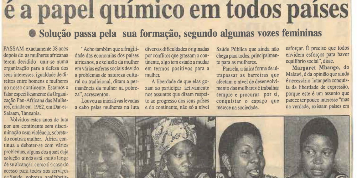 Situação da mulher africana é a papel químico em todos países – 12 de Agosto de 2000 (Notícias)