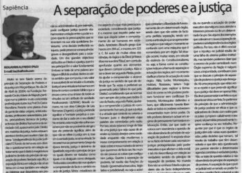 A separação de poderes e a justiça – 13 de Maio de 2024 (Público)