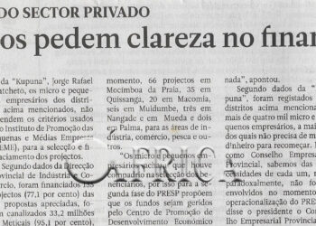 Relançamento do sector privado: Empresários pedem clareza no financiamento – 10 de Dezembro de 2022 (Notícias)