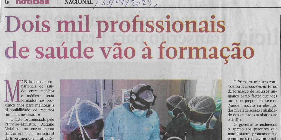 Dois mil profissionais de saúde vão à formação – 18 de Julho de 2023 (Notícias)