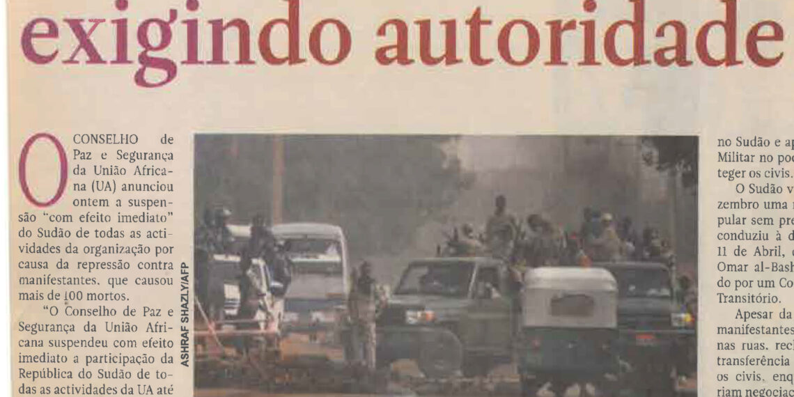 UA suspende Sudão exigindo autoridade civil – 02 de Agosto de 2019 (Notícias)