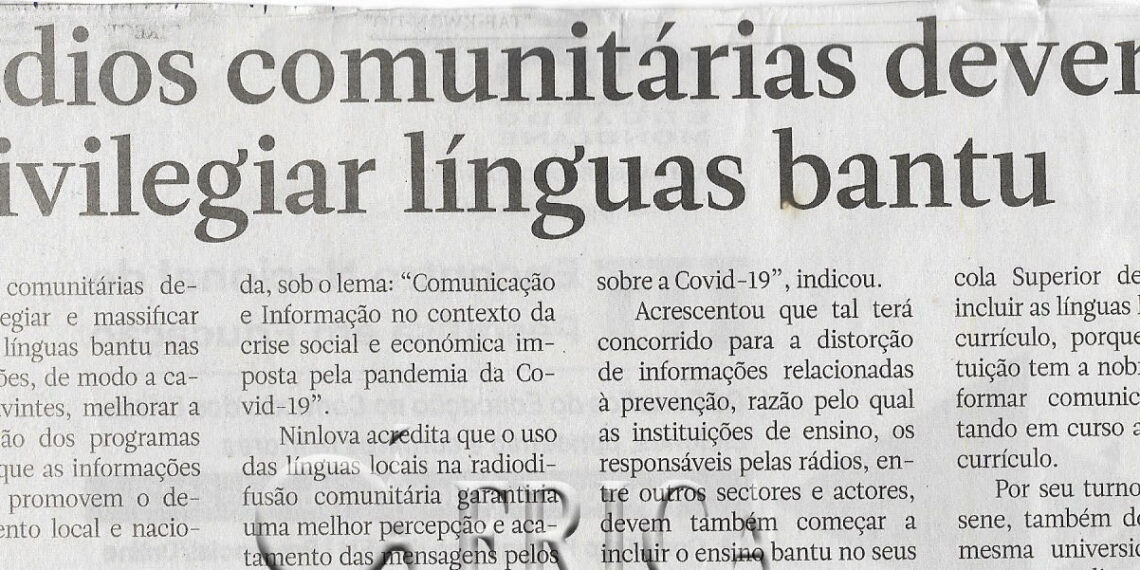 Rádios Comunitárias devem privilegiar línguas bantu – 07 de Outubro de 2022 (Notícias)