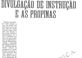 Divulgação de Instrução e as Propinas – 09 de Maio de 1964 (O Brado Africano)