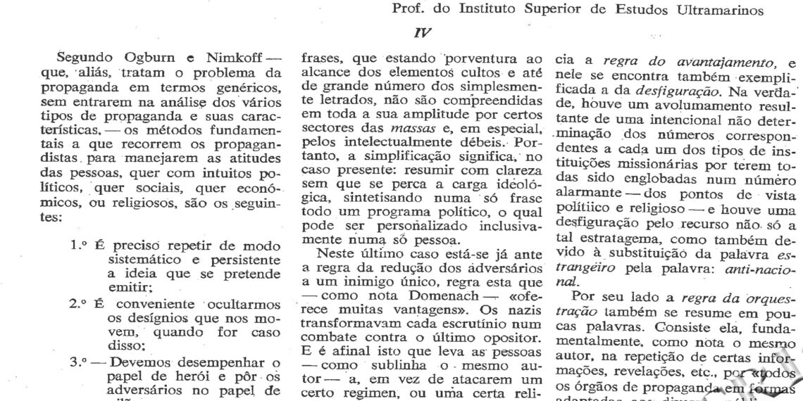 Técnicas de Propaganda (IV) – 02 de Janeiro de 1965 (O Brado Africano)