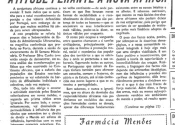 Da Metrópole: Atitude perante a Nova África – 13 de Junho de 1964 (O BRADO AFRICANO)