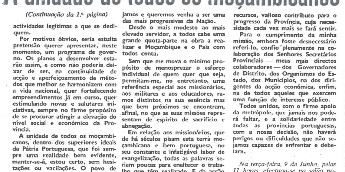 A unidade de todos os moçambicanos – 13 de Junho de 1964 (O BRADO AFRICANO)