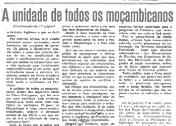 A unidade de todos os moçambicanos – 13 de Junho de 1964 (O BRADO AFRICANO)