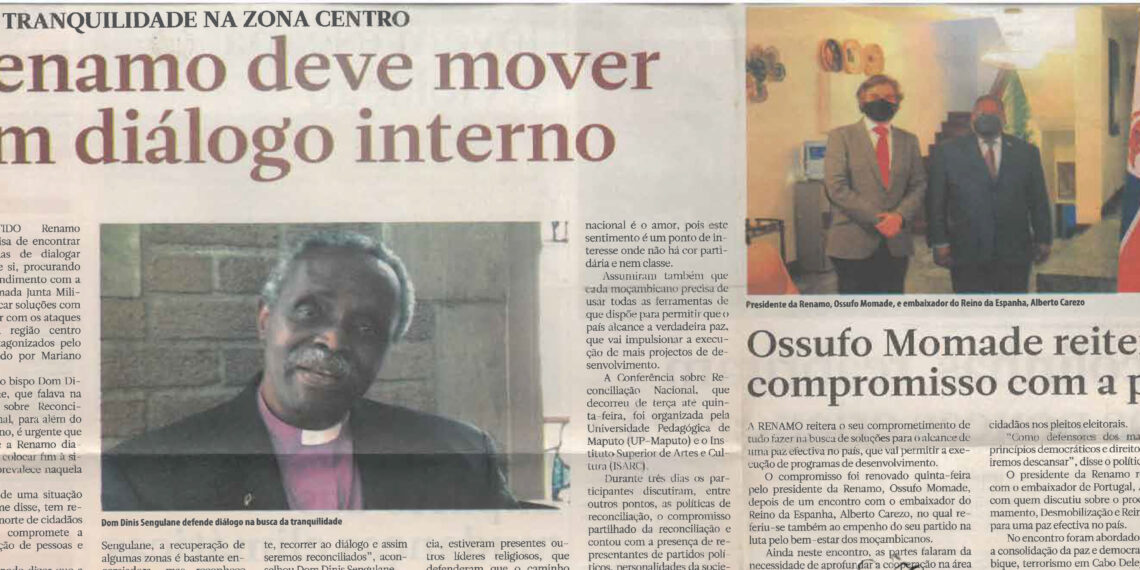 Para Tranquilidade na Zona Centro: Renamo deve mover um diálogo interno – 02 de Outubro de 2021 (Notícias)