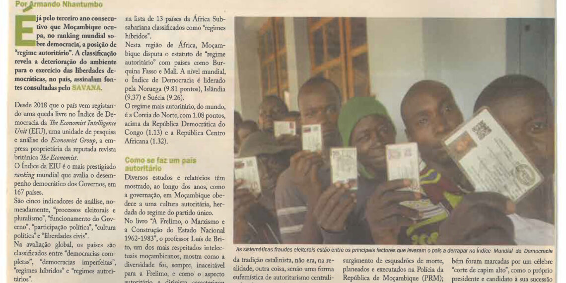 Moçambique: autoritário e mais autoritário – 12 de Fevereiro de 2021 (Savana)
