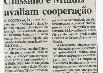 Chissano e Muluzi avaliam cooperação – 17 de Dezembro de 2002 (Notícias)
