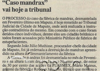 “Caso mandrax” vai hoje a tribunal – 11 de Novembro de 2000 (Notícias)