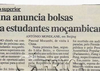 Ensino superior: China anuncia bolsas para estudantes moçambicanos – 14 de Outubro de 2002 (Notícias)