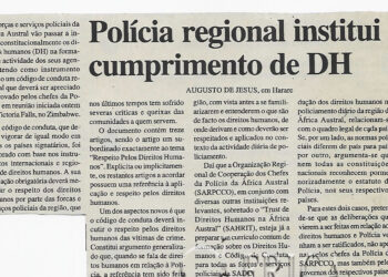 Polícia regional institui cumprimento de DH – 17 de Setembro de 2002 (Notícias)