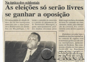 Na óptica dos ocidentais: As eleições só serão livres se ganhar a oposição – 26 de Junho de 2000 (Notícias)