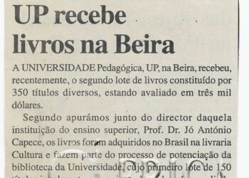 UP recebe livros na Beira – 08 de Maio de 2003 (Notícias)