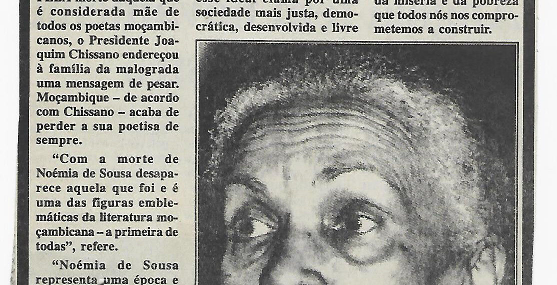 Condolências de Chissano para Noémia de Sousa – 07 de Dezembro de 2002 (Notícias)