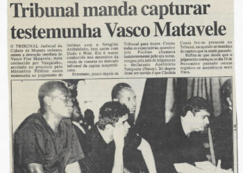 Faltou ontem a uma audiência como testemunha na B.O.: Tribunal manda capturar Vasco Matavele – 11 de Dezembro de 2002 (Notícias)