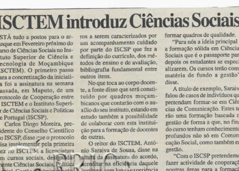 ISCTEM introduz Ciências Sociais – 16 de Dezembro de 2002 (Notícias)