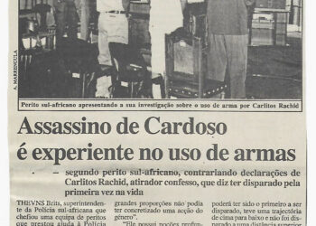 Assassino de Cardoso é experiente no uso de armas – 13 de Dezembro de 2002 (Notícias)