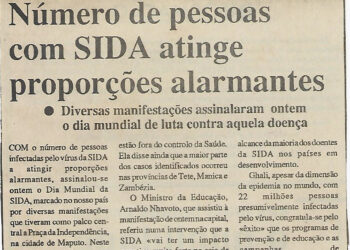 Número de pessoas com SIDA atinge proporções alarmantes – 02 de Dezembro de 1996 (Notícias)