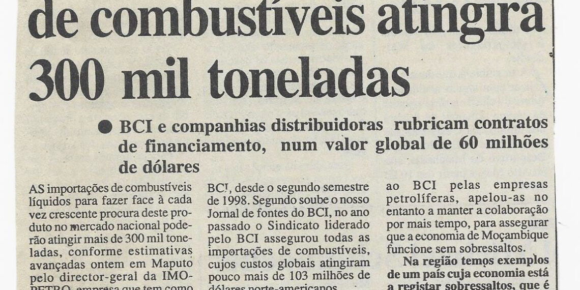 No primeiro trimestre deste ano: Importação de combustíveis atingirá 300 mil toneladas – 29 de Março de 2001 (Notícias)