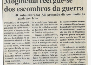 Mogincual reergue-se dos escombros da guerra – 28 de Março de 2001 (Notícias)