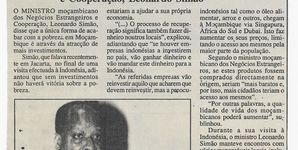 Fim da pobreza só com mais investimento – – 28 de Março de 2001 (Notícias)