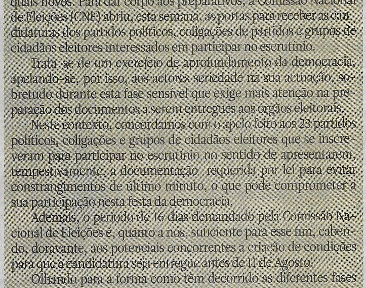 O País caminha a passos largos rumo às sextas eleições autárquicas, agendadas para 11 de Outubro – 21 de Julho de 2023 (Notícias)