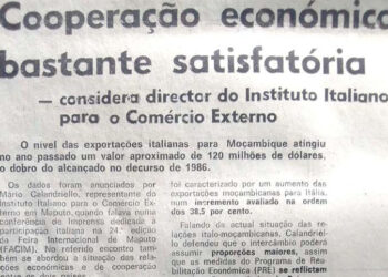 Cooperação económica bastante satisfatória – considera director do Instituto Italiano para o Comércio Externo – 31 de Agosto de 1988 (Notícias)