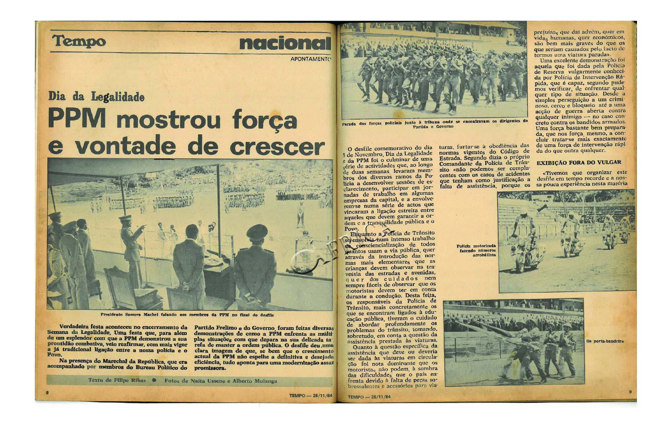Dia da Legalidade: Polícia Popular de Moçambique (PPM) mostrou força e vontade de crescer – 25 de Novembro de 1984 (Tempo)