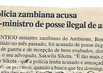 Polícia zambiana acusa ex-ministro de posse ilegal de armas – 10 de Agosto de 2000 (Notícias)
