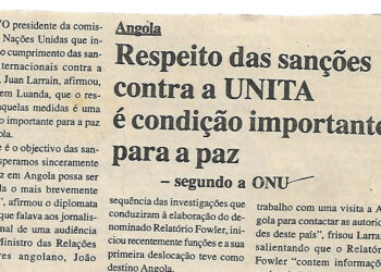 Angola: Respeito das sanções contra a UNITA é condição importante para a paz – segundo a ONU – 02 de Agosto de 2000 (Notícias)