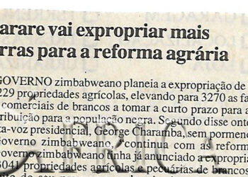 Harare vai expropriar mais terras para a reforma agrária – 13 de Agosto de 2000 (Notícias)