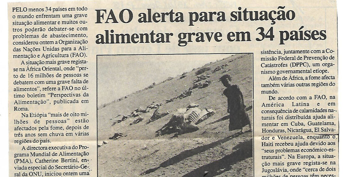 FAO alerta para situação alimentar grave em 34 países – 13 de Abril de 2000 (Notícias)