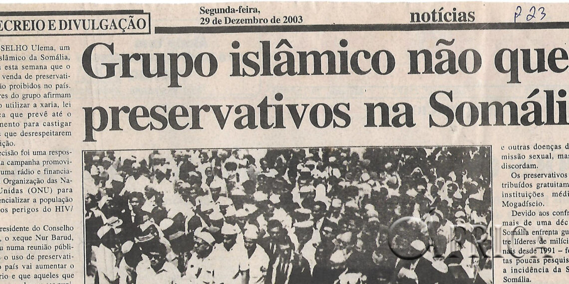 Grupo islâmico não quer preservativos na Somália – 29 de Dezembro de 2003 (Notícias)