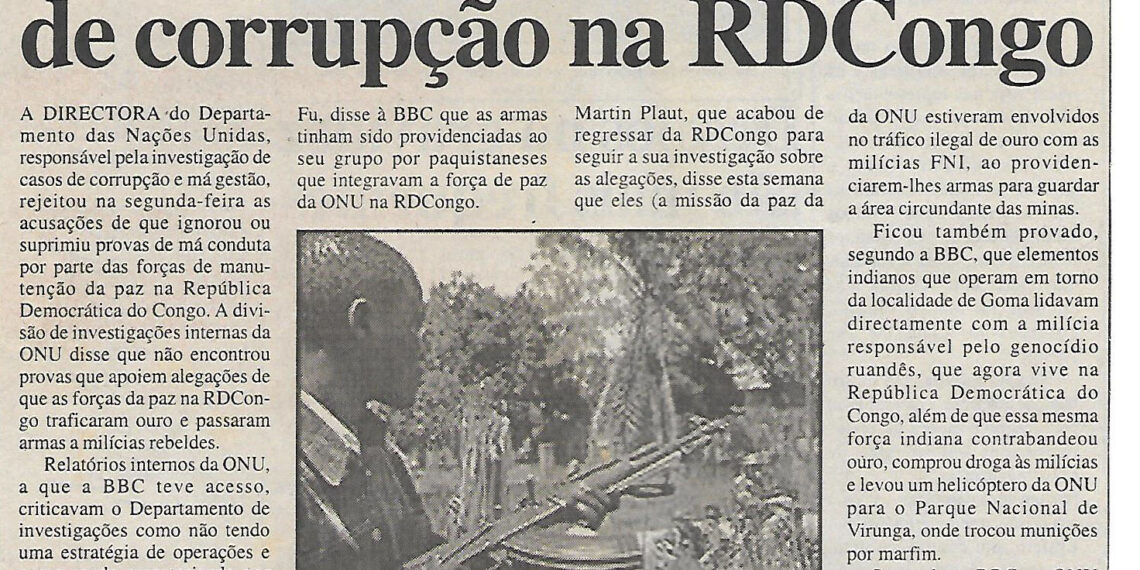 ONU rejeita acusações de corrupção na RDCongo – 30 de Abril de 2008 (Notícias)