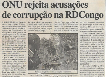 ONU rejeita acusações de corrupção na RDCongo – 30 de Abril de 2008 (Notícias)