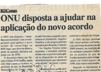 RDCongo: ONU disposta a ajudar na aplicação do novo acordo – 13 de Abril de 2000 (Notícias)