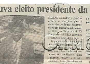 Samakuva eleito presidente da UNITA – 28 de  Junho de 2003 (Notícias)