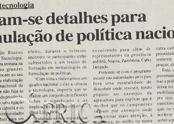 Ciência e tecnologia: Afinam-se detalhes para formulação de política nacional – 19 de Junho de 2002 (Notícias)