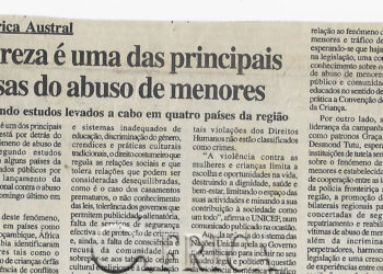 Na África Austral: Pobreza é uma das principais causas do abuso de menores – 18 de Junho de 2002 (Notícias)