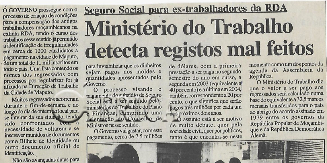 Seguro Social para ex-trabalhadores da RDA: Ministério do Trabalho detecta registos mal feitos – 18 de Junho de 2002 (Notícias)