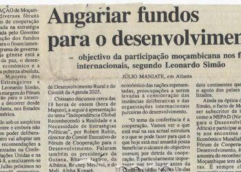 Angariar fundos para o desenvolvimento: objectivo da participação moçambicana nos fóruns internacionais, segundo Leonardo Simão -22 de Fevereiro de 2002 (Notícias)