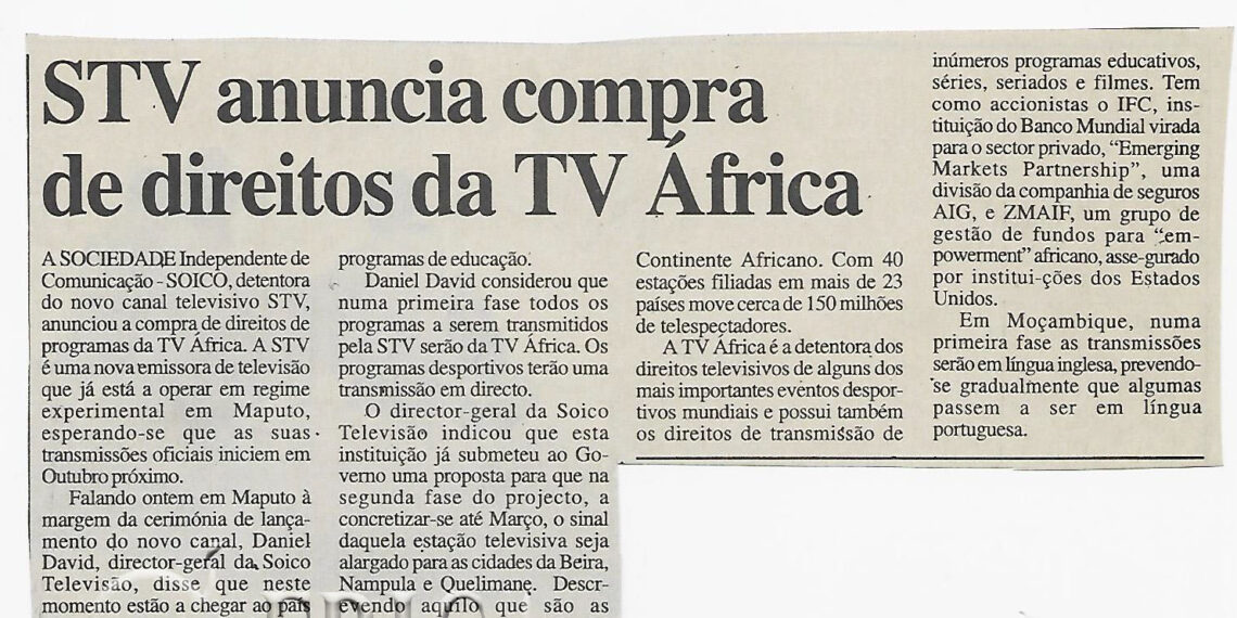 STV anuncia compra de direitos da TV África – 21 de Setembro de 2002 (Notícias)