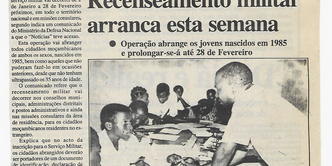 Recenseamento militar arranca esta semana: Operação abrange os jovens nascidos em 1985 e prolongar-se-á até 28 de Fevereiro – 30 de Dezembro de 2002 (Notícias)